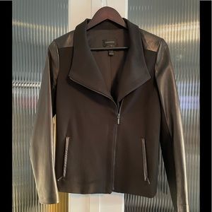Leather sleeve jacket